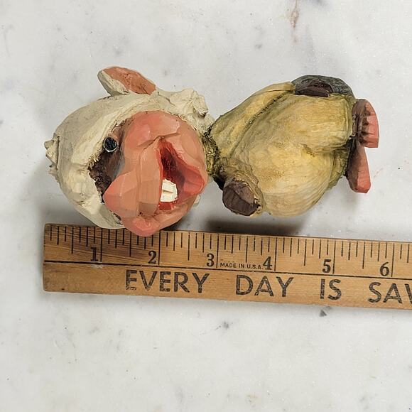 Vintage Henning Norway Hand Carved Troll Figurine Wood Folk Art 6” Handmade - Picture 14 of 14